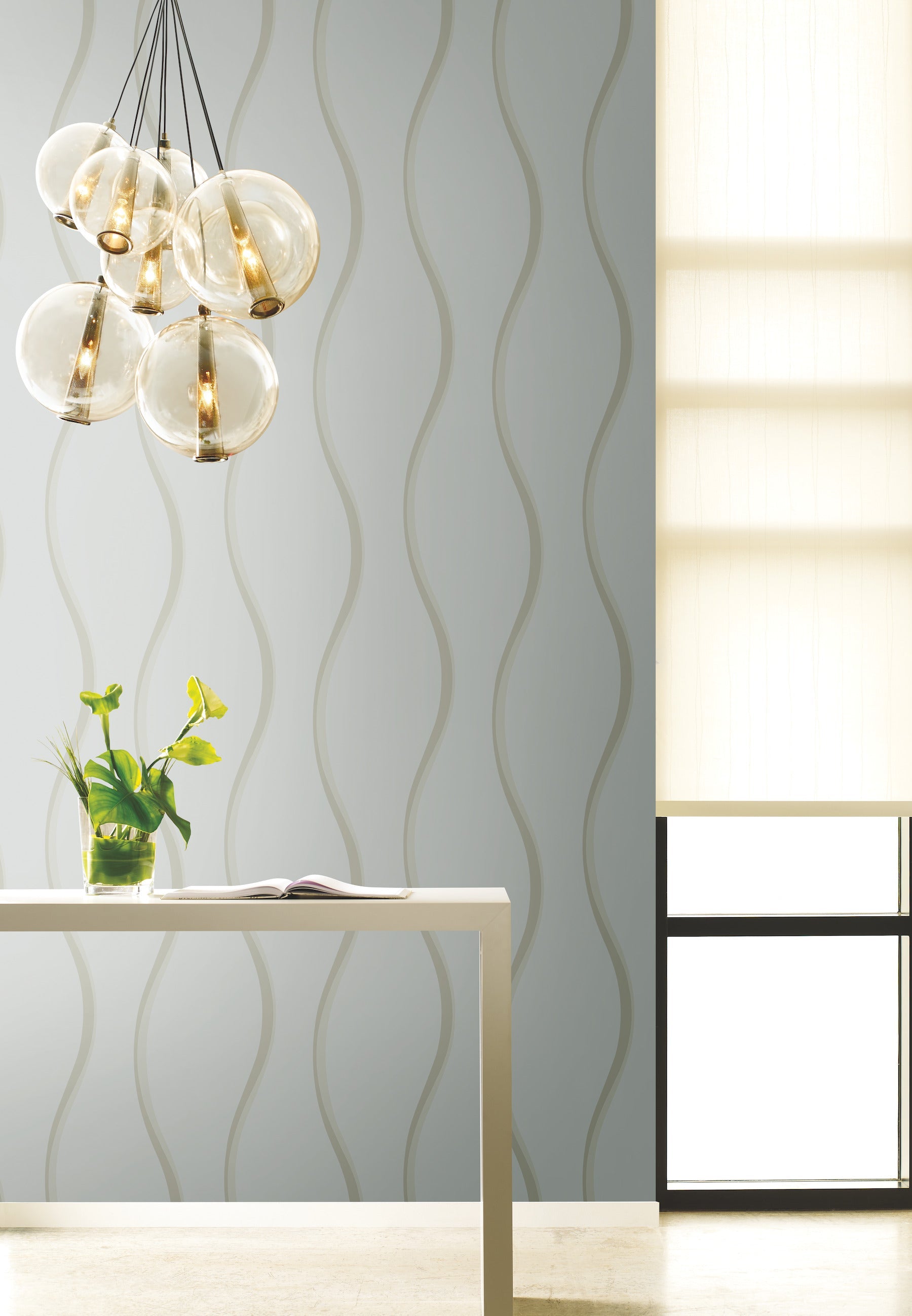DT5113 Unfurl Blue After Eight Wallpaper by York Wallcoverings