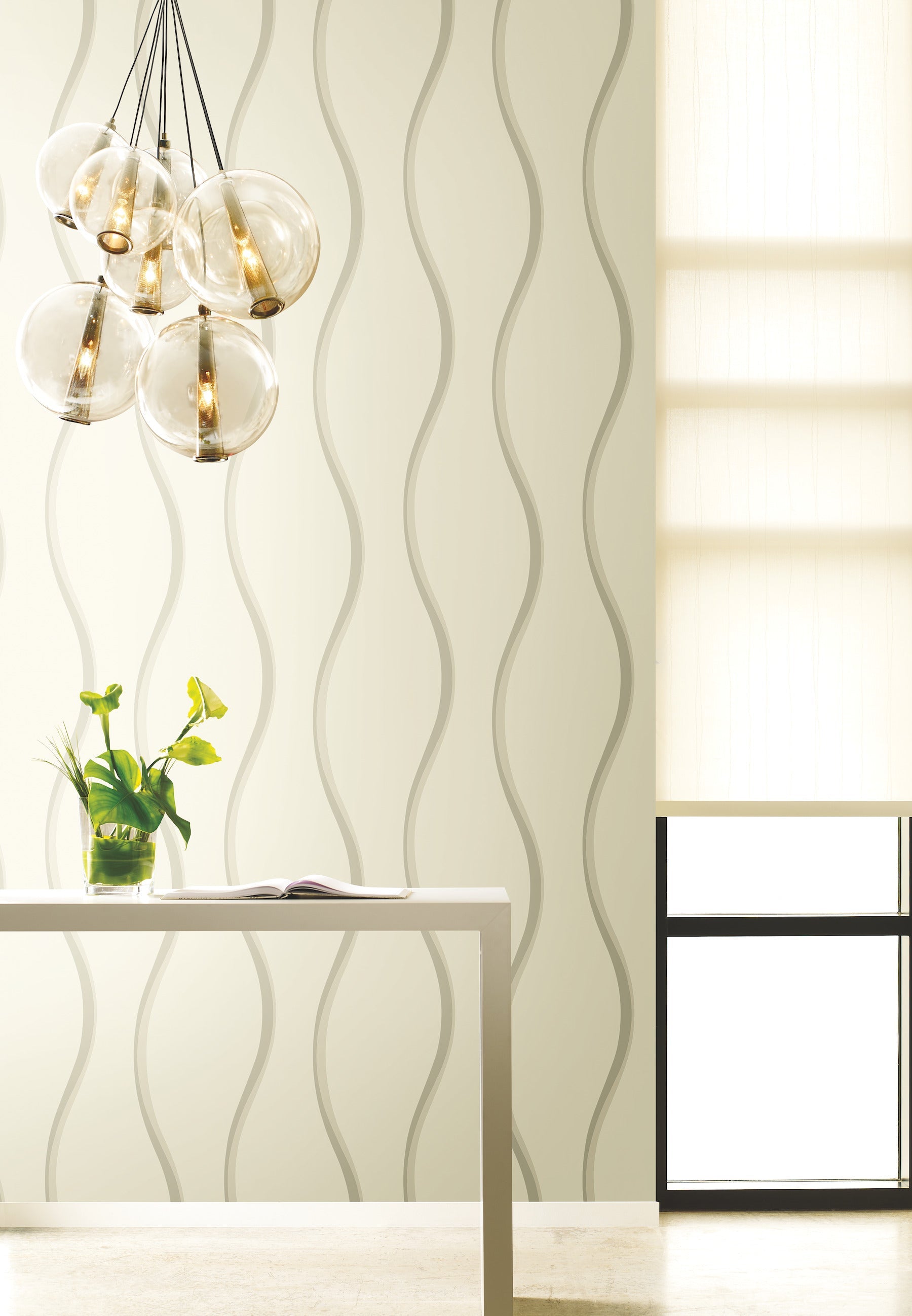 DT5114 Unfurl White After Eight Wallpaper by York Wallcoverings
