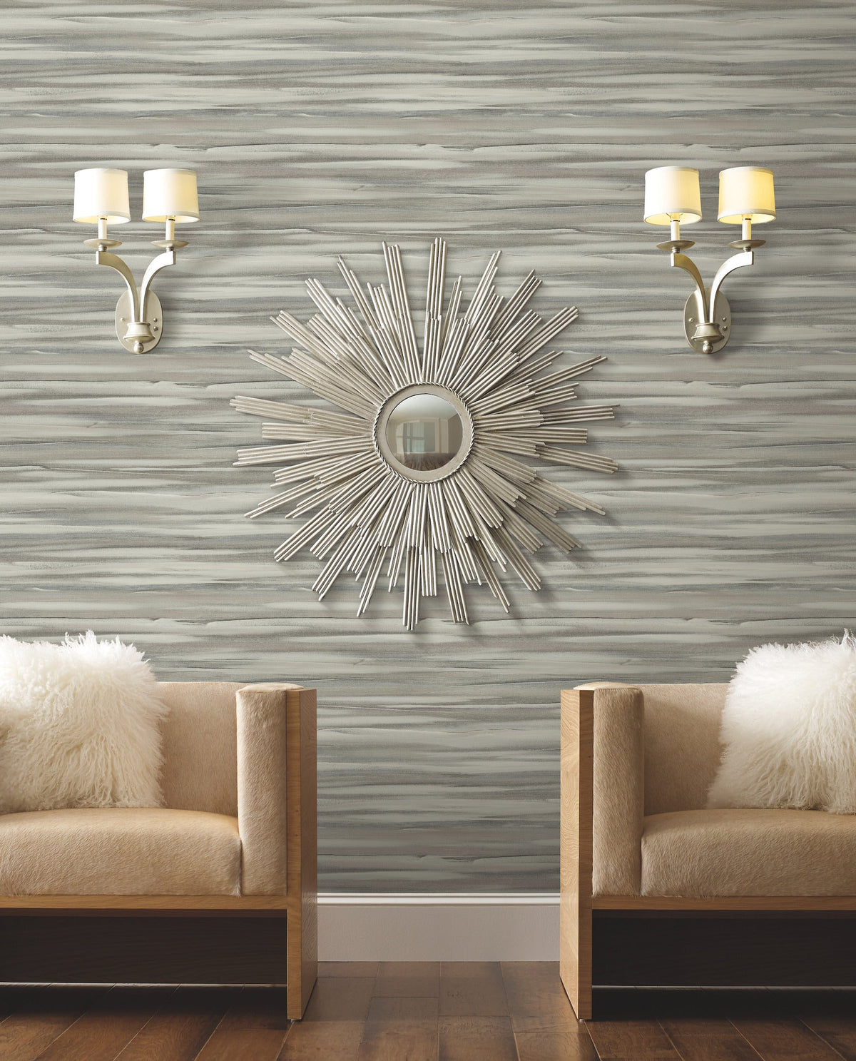 DT5123 Sanctuary Grey After Eight Wallpaper by York Wallcoverings