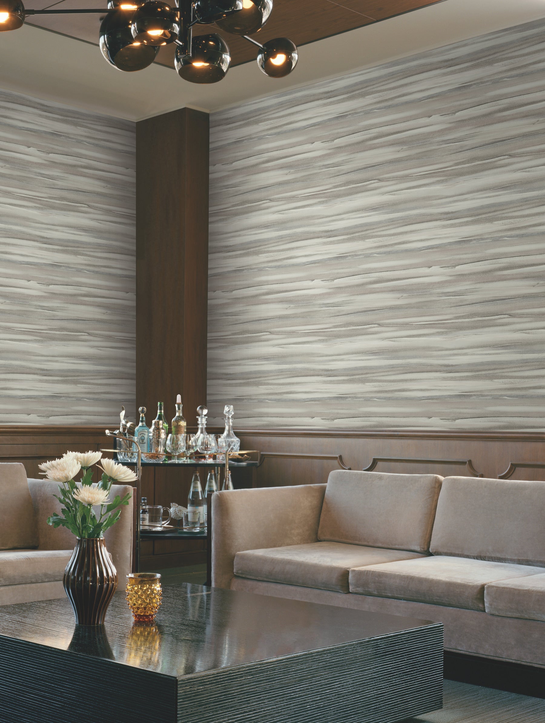DT5123 Sanctuary Grey After Eight Wallpaper by York Wallcoverings