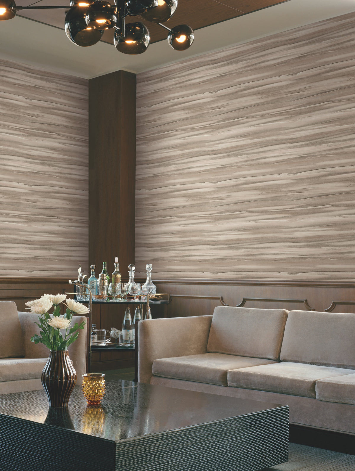 DT5125 Sanctuary Tan After Eight Wallpaper by York Wallcoverings