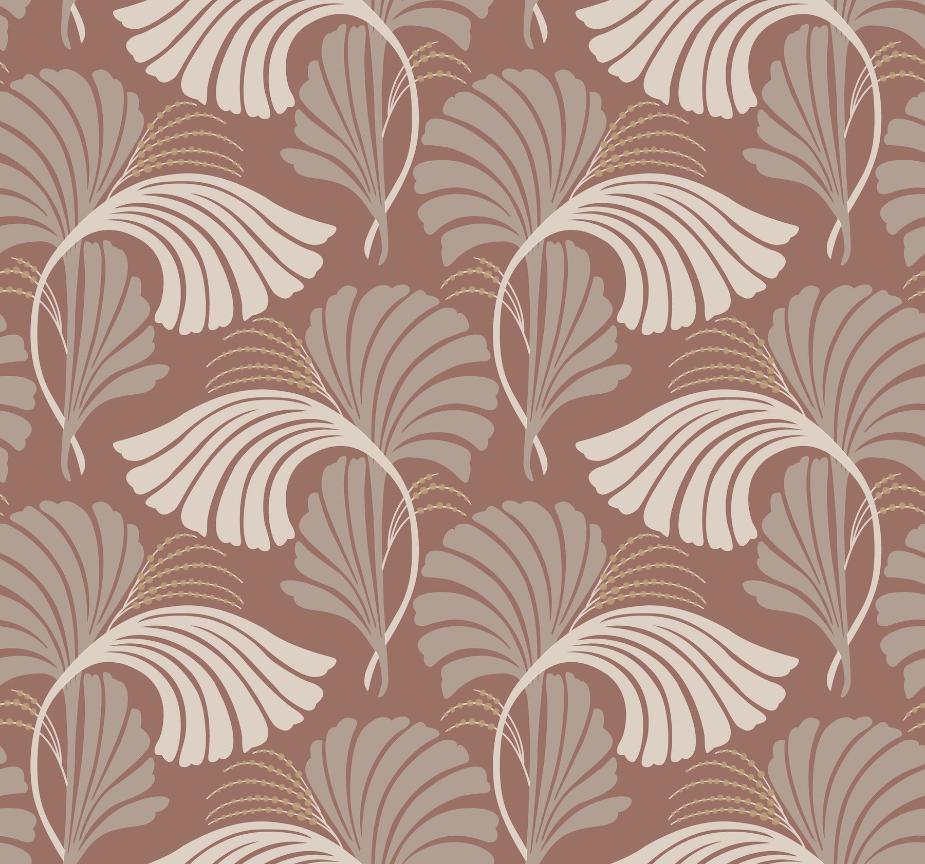 DT5131 Dancing Leaves Tan After Eight Wallpaper by York Wallcoverings