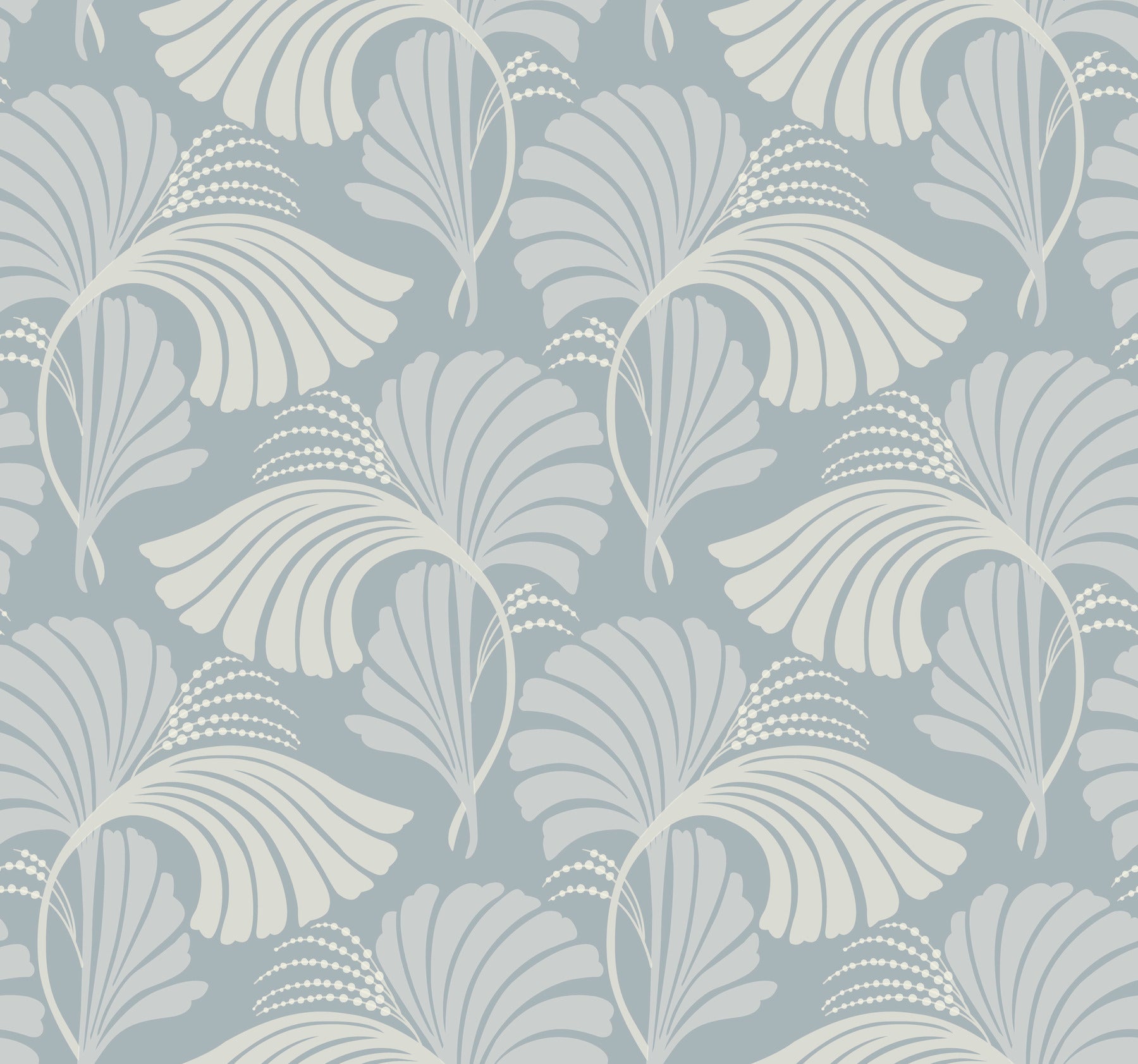 DT5132 Dancing Leaves Light Blue After Eight Wallpaper by York Wallcoverings