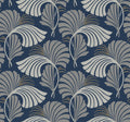 Dancing Leaves Navy After Eight Wallpaper by York Wallcoverings