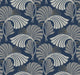 Dancing Leaves Navy After Eight Wallpaper by York Wallcoverings