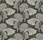 DT5134 Dancing Leaves Black After Eight Wallpaper by York Wallcoverings