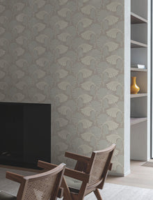 DT5135 Dancing Leaves Neutral After Eight Wallpaper by York Wallcoverings
