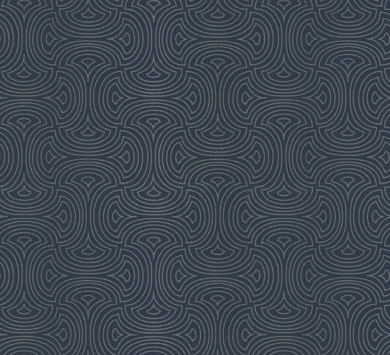 DT5143 Hourglass Navy After Eight Wallpaper by York Wallcoverings