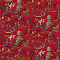 Pagoda River Water Garden Red/Gold Fabric by Sanderson