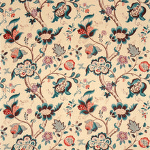 DVIPRO205 Roslyn Country House Teal/Cherry Fabric by Sanderson