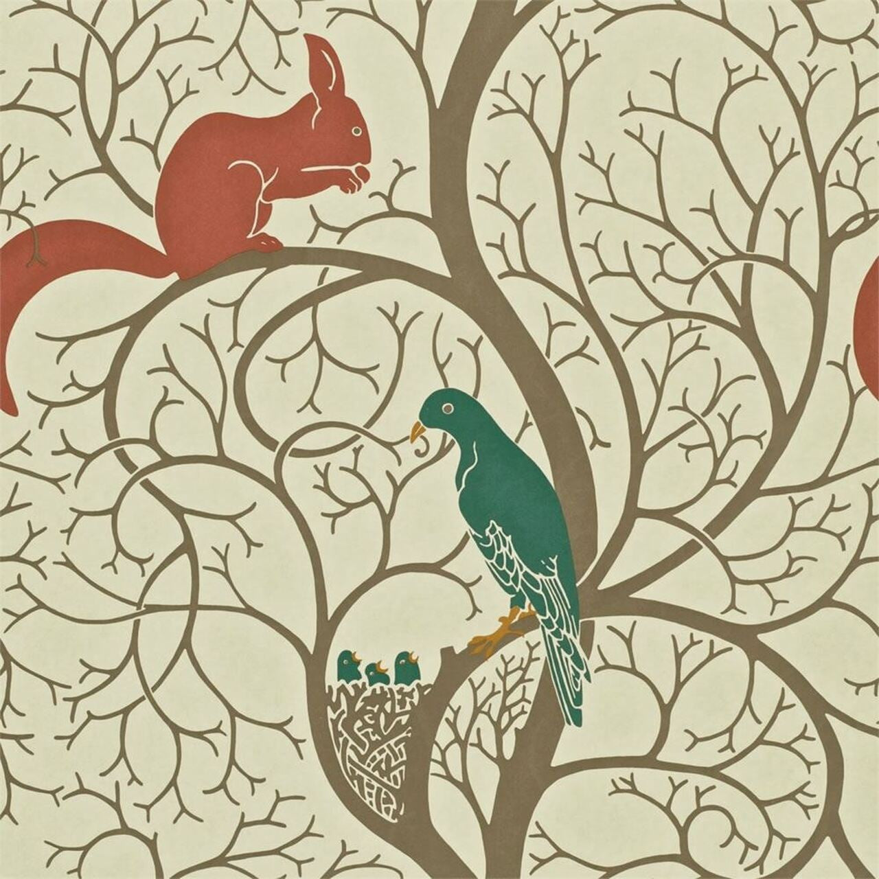 DVIWSQ102 Squirrel & Dove One Sixty Wallpaper By Sanderson
