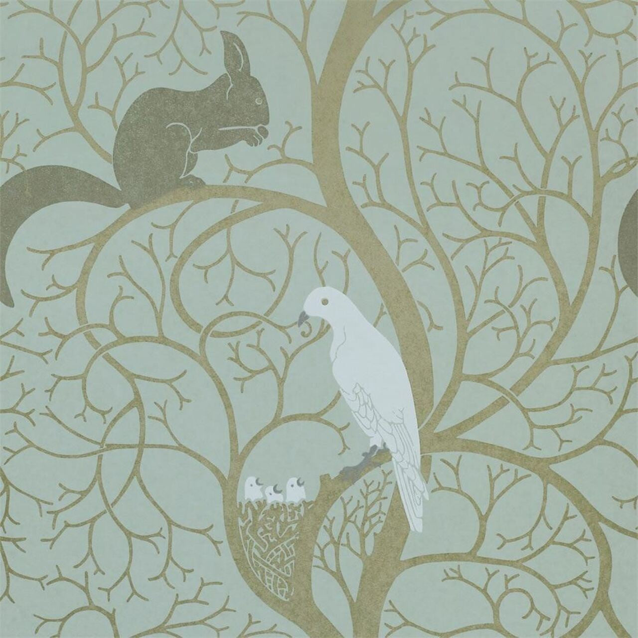 DVIWSQ103 Squirrel & Dove One Sixty Wallpaper By Sanderson