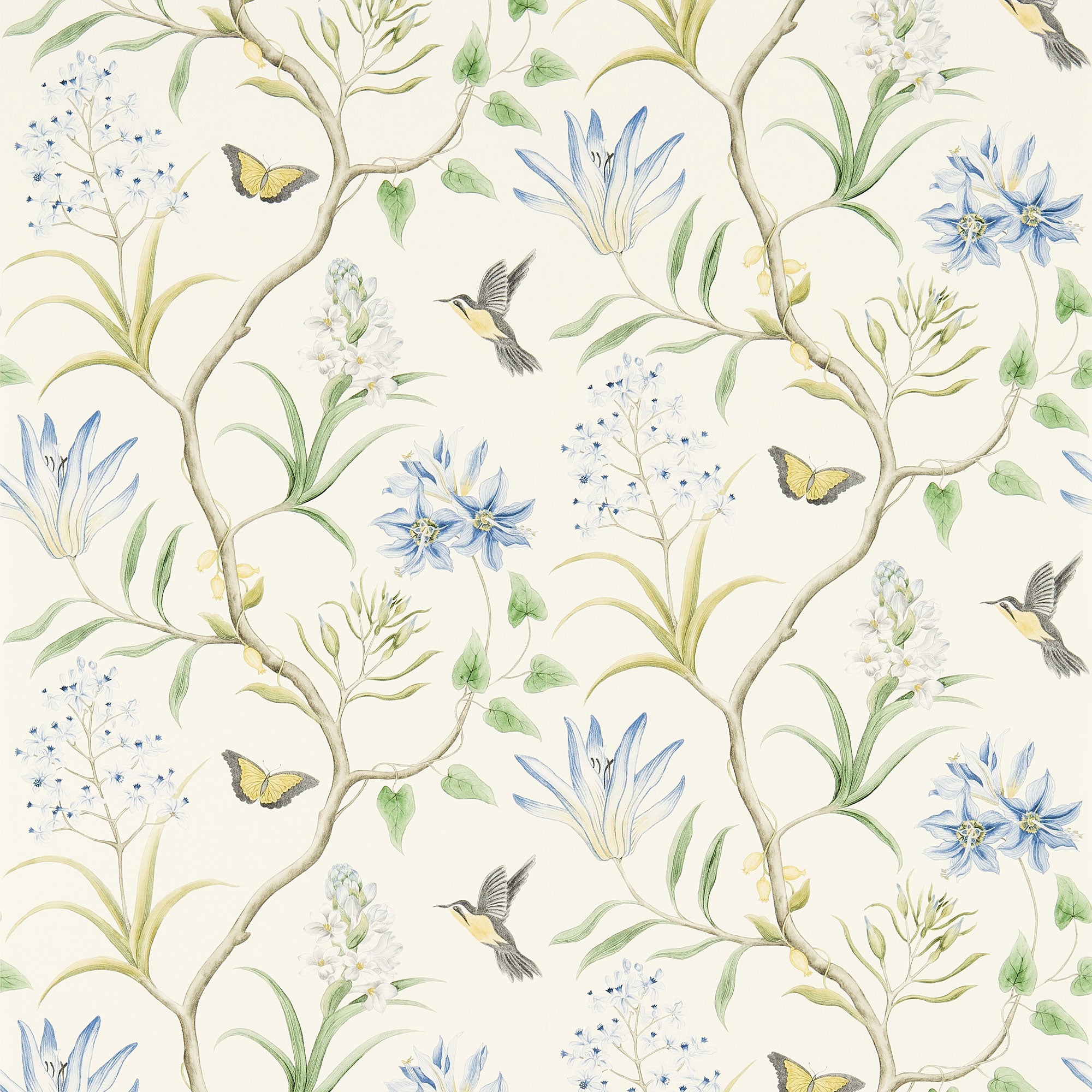 213389 Clementine Curios Delft Blue Wallpaper by Sanderson