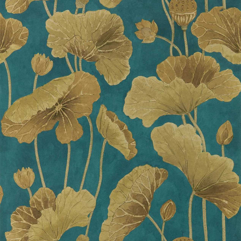 217127 ( DWAW217127 ) Lotus Leaf Water Garden Wallpaper by Sanderson