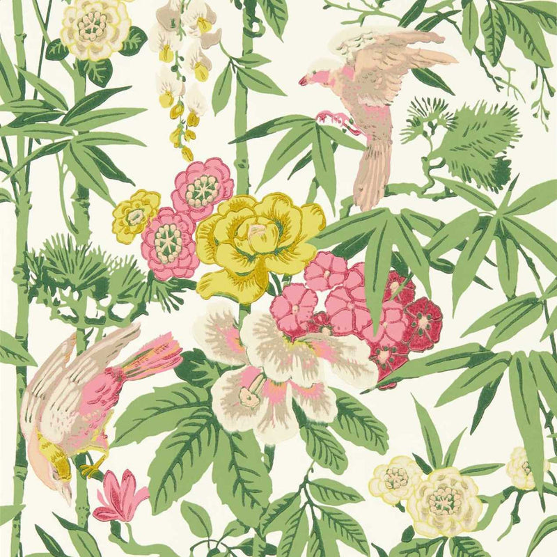 217130 ( DWAW217130 ) Bamboo & Birds Water Garden Wallpaper by Sanderson
