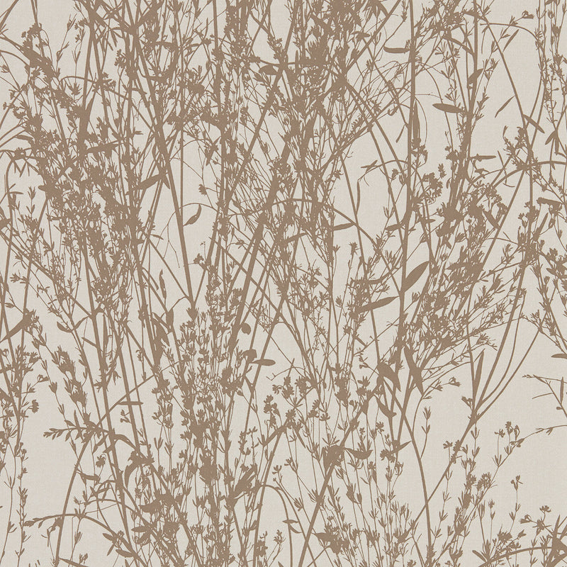 215693 Meadow Canvas Country Woodland Gilver and Linen Wallpaper by Sanderson