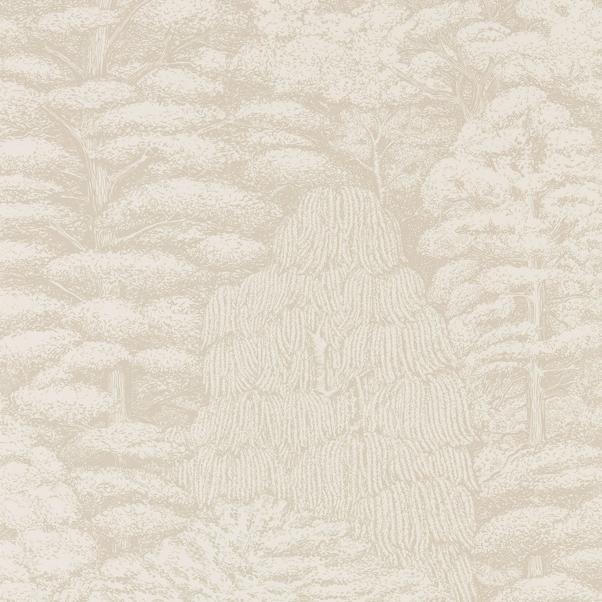 Woodland Toile Arboretum Ivory and Neutral Wallpaper by Sanderson