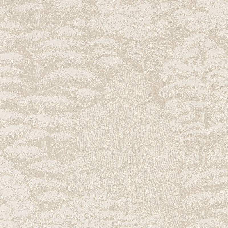 215717 Woodland Toile Arboretum Ivory and Neutral Wallpaper by Sanderson