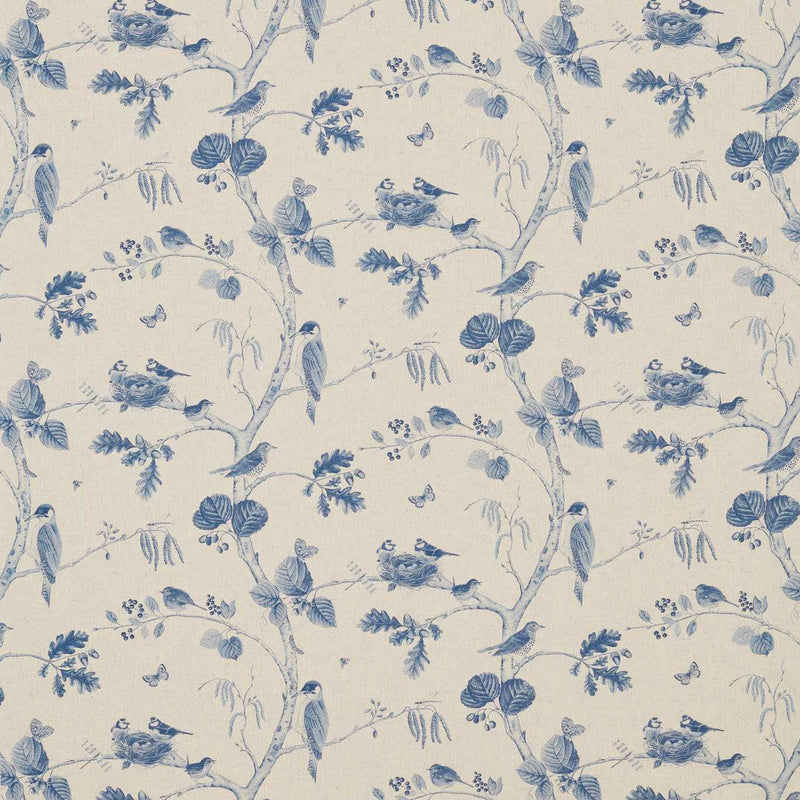 225510 Woodland Chorus Arboretum Indigo Multi Fabric by Sanderson