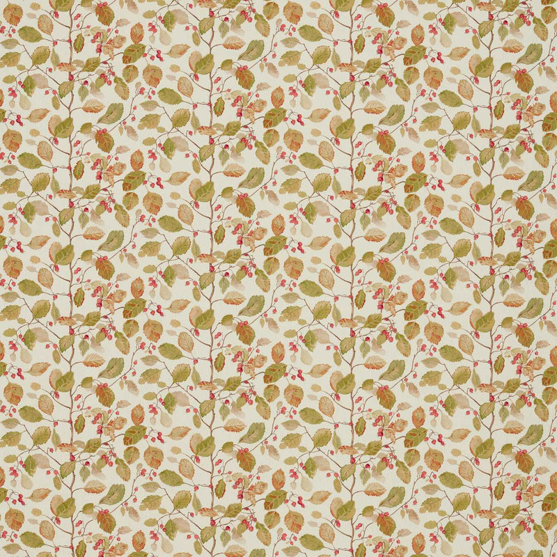 225530 Woodland Berries Arboretum Rosehip and Moss Fabric by Sanderson