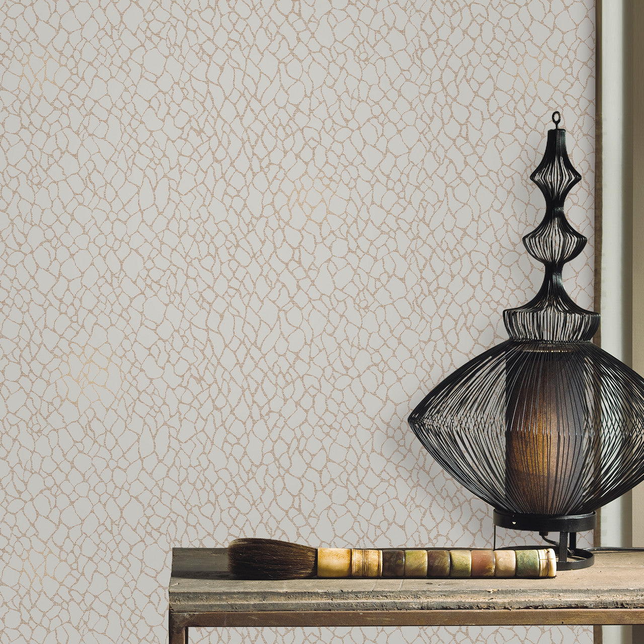 DWP0232-02 Webbing Boutique Metallic Beige Wallpaper by Galerie
