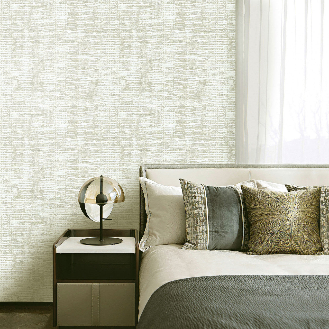 DWP0357-04 Stripy Shimmer Elegance Wallpaper By Galerie