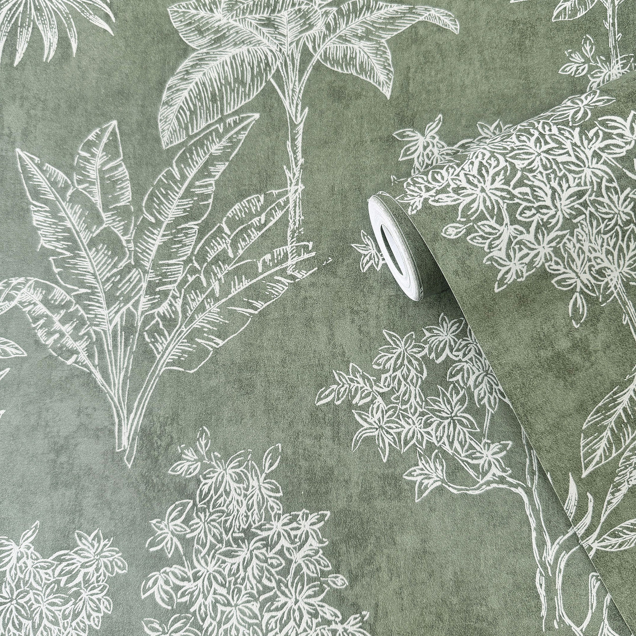 DWP0361-01 Floating Foliage Zen Green Wallpaper By Galerie