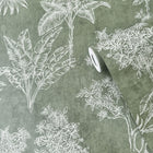 DWP0361-01 Floating Foliage Zen Green Wallpaper By Galerie