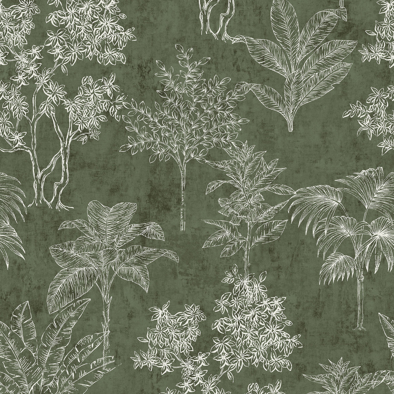 DWP0361-01 Floating Foliage Zen Green Wallpaper By Galerie