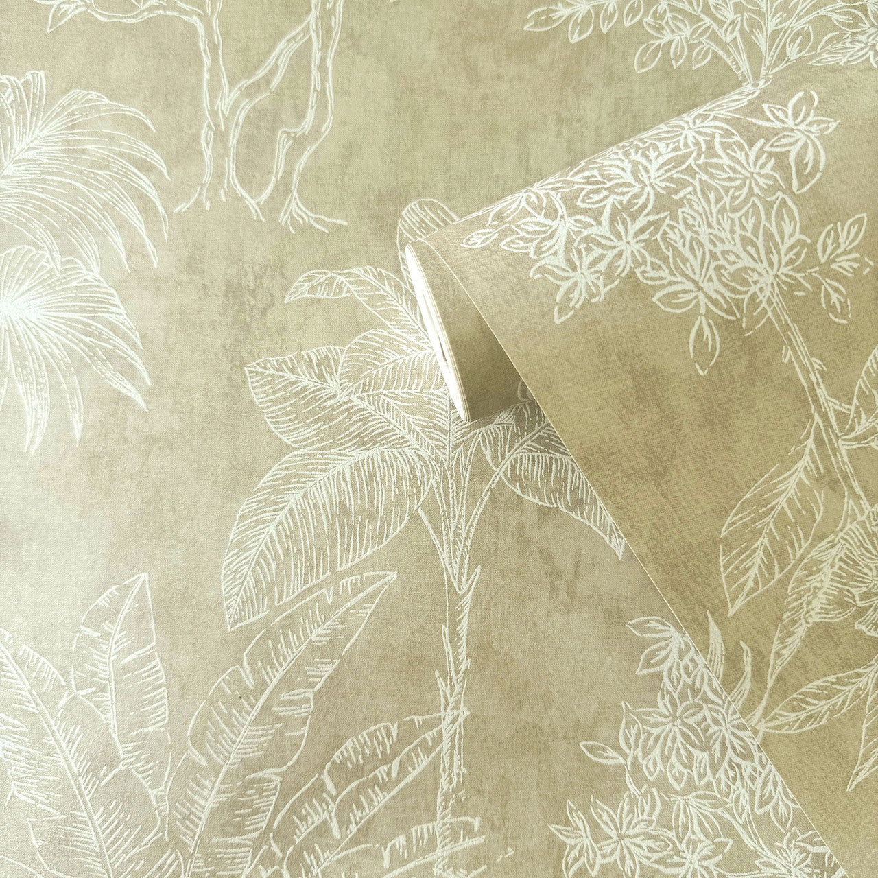 DWP0361-03 Floating Foliage Zen Bronze Brown Wallpaper By Galerie