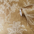 DWP0361-04 Floating Foliage Zen Gold Wallpaper By Galerie