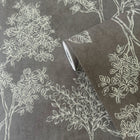 DWP0361-05 Floating Foliage Zen Silver Grey Wallpaper By Galerie