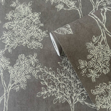 DWP0361-05 Floating Foliage Zen Silver Grey Wallpaper By Galerie
