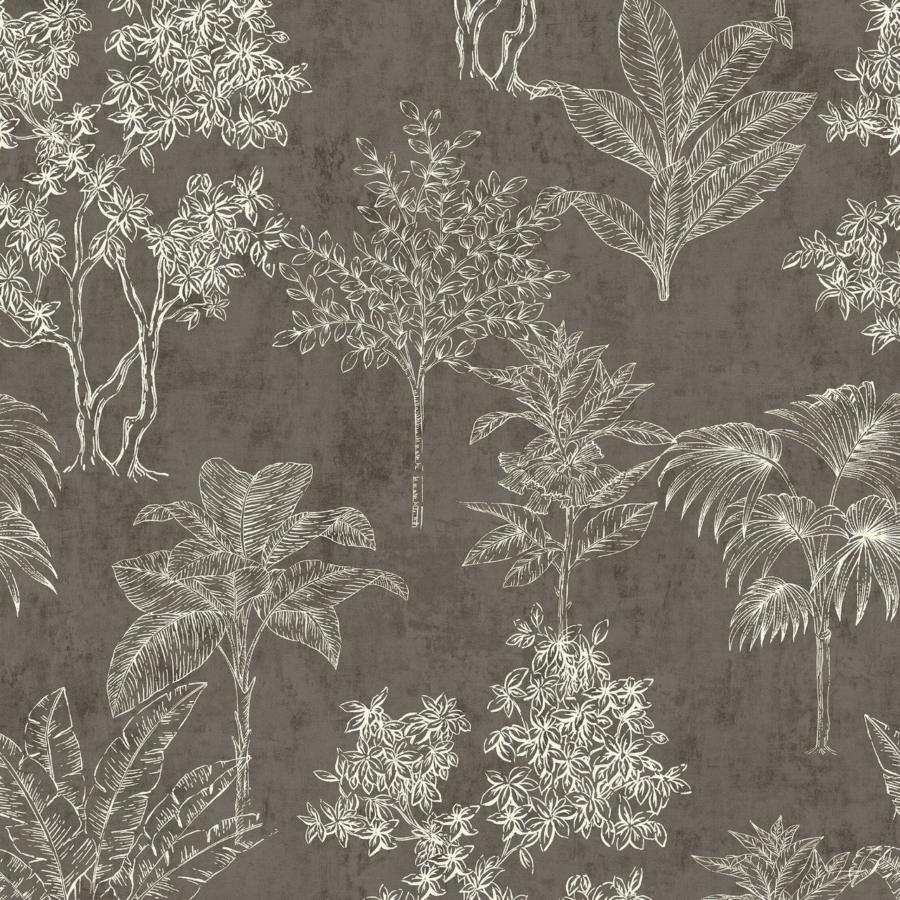 DWP0361-05 Floating Foliage Zen Silver Grey Wallpaper By Galerie