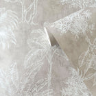 DWP0361-06 Floating Foliage Zen Silver Grey Wallpaper By Galerie