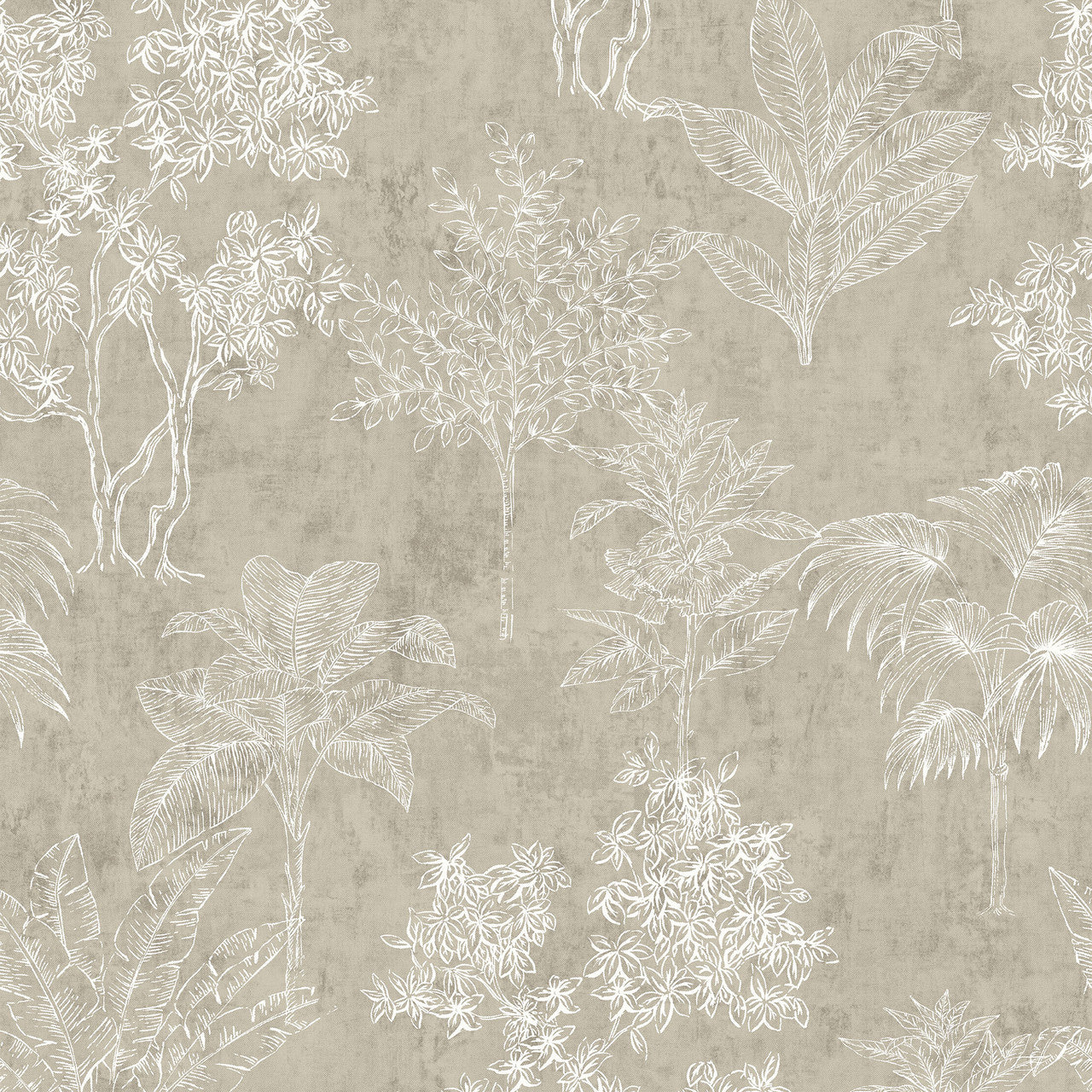 DWP0361-06 Floating Foliage Zen Silver Grey Wallpaper By Galerie