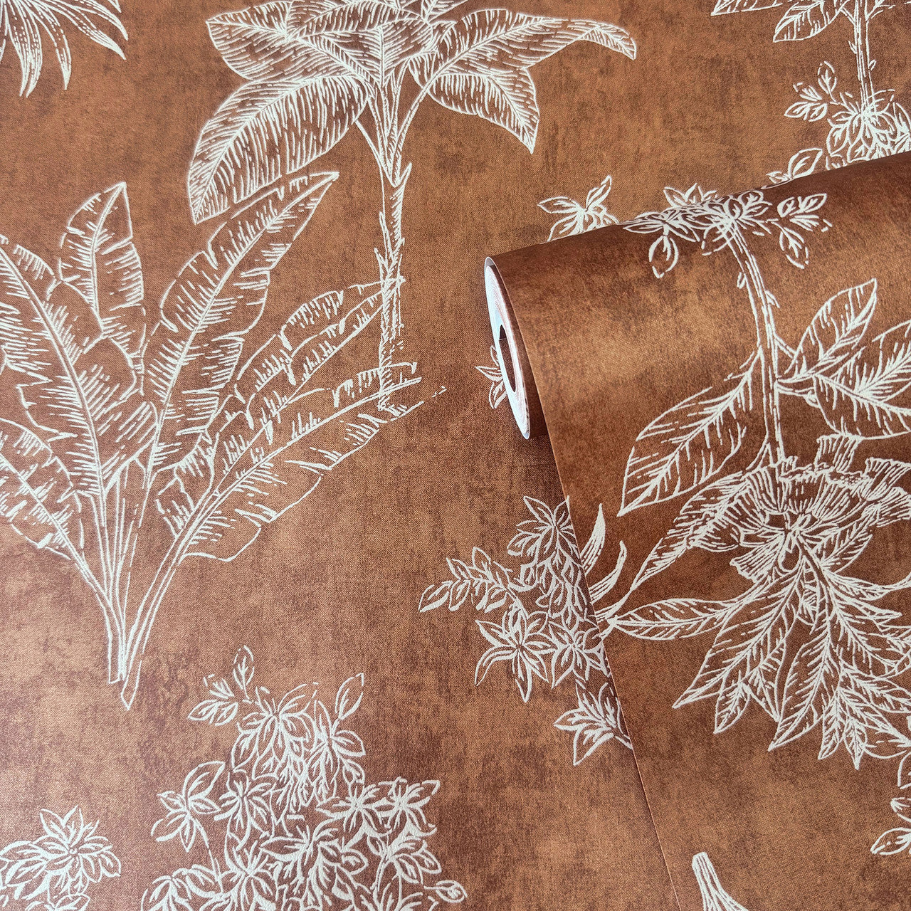 DWP0361-07 Floating Foliage Zen Orange Wallpaper By Galerie