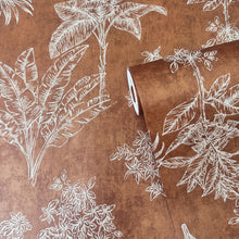 DWP0361-07 Floating Foliage Zen Orange Wallpaper By Galerie