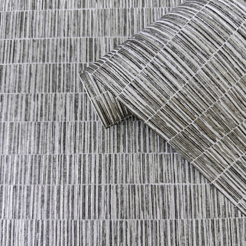 DWP0362-07 Bamboo Screen Zen Silver Grey Wallpaper By Galerie