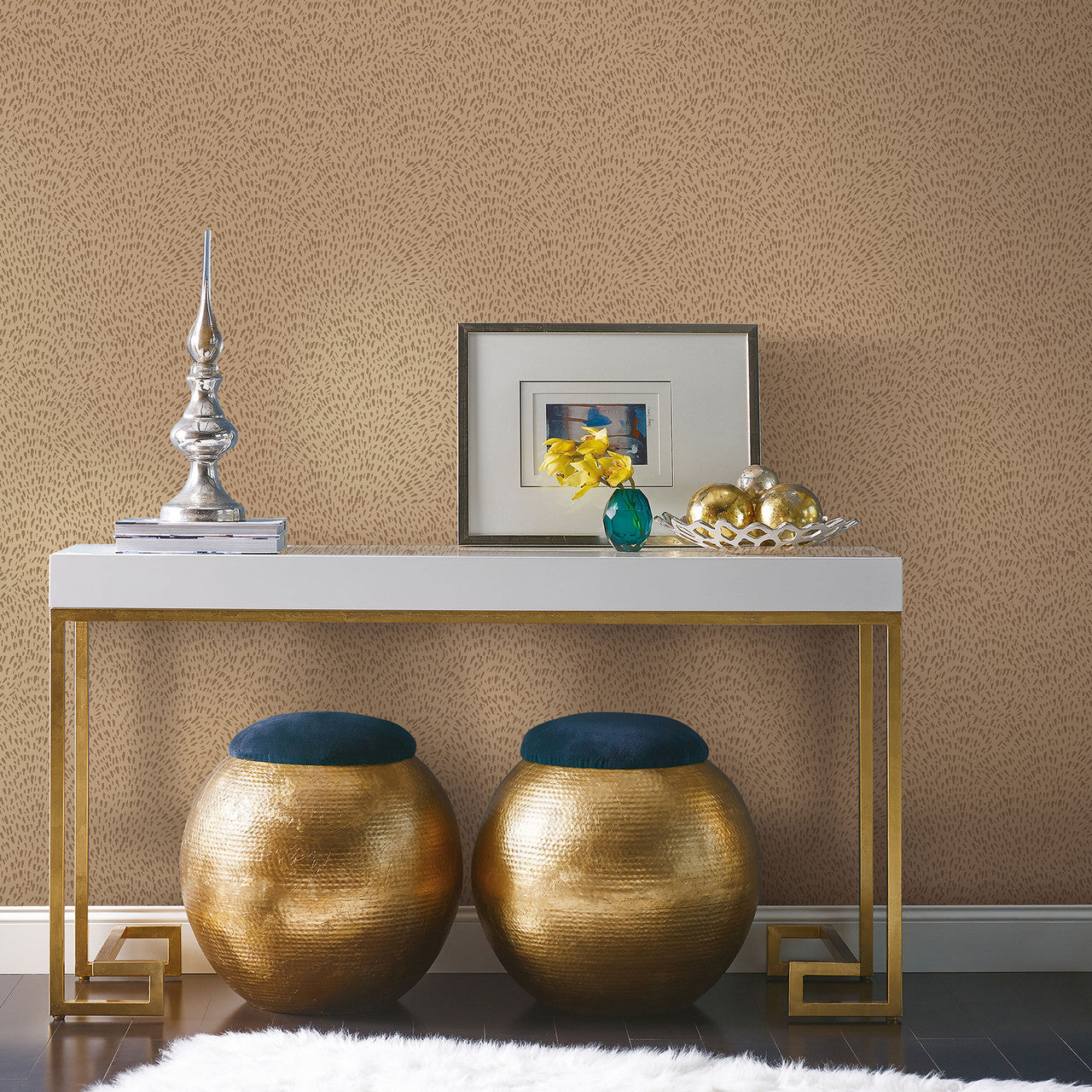 DWP0363-02 Fan Fleck Zen Gold Wallpaper By Galerie