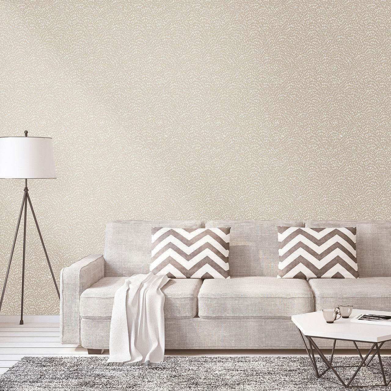 DWP0363-03 Fan Fleck Zen Cream Wallpaper By Galerie