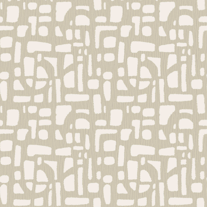 DWP0364-02 Chunky Geo Zen Cream Wallpaper By Galerie