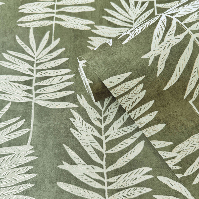DWP0365-01 Tumbling Leaf Zen Green Wallpaper By Galerie