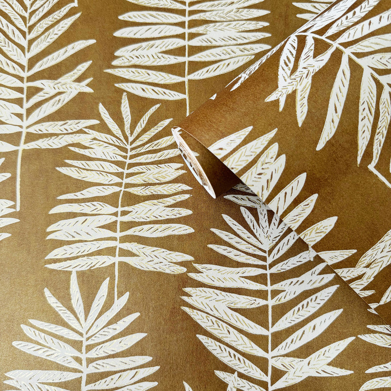 DWP0365-04 Tumbling Leaf Zen Gold Wallpaper By Galerie