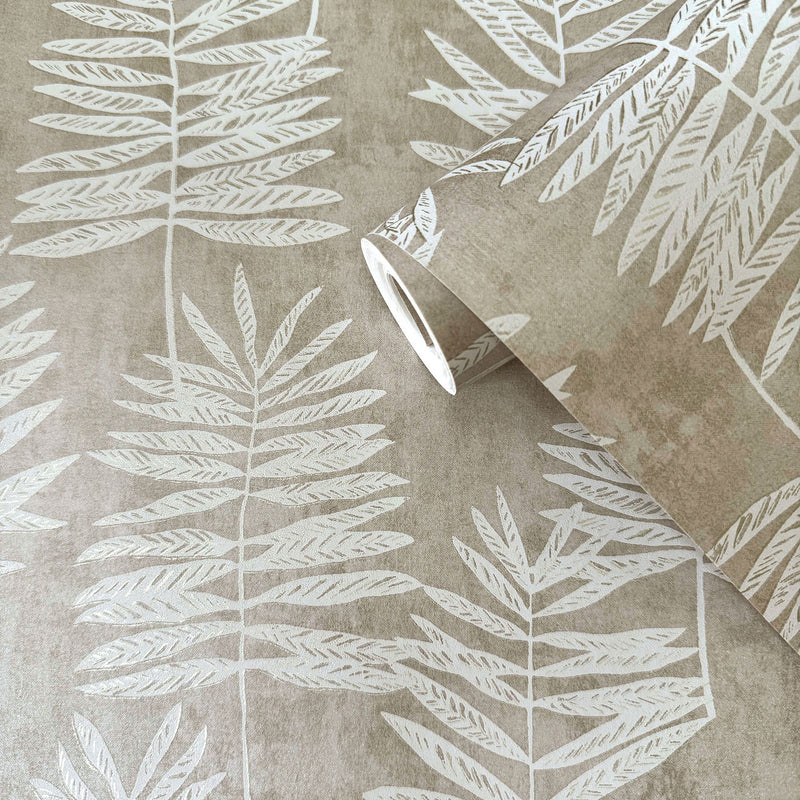 DWP0365-05 Tumbling Leaf Zen Silver Grey Wallpaper By Galerie