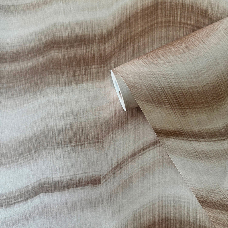 DWP0367-02 Cloudy Stripe Zen Bronze Brown Wallpaper By Galerie