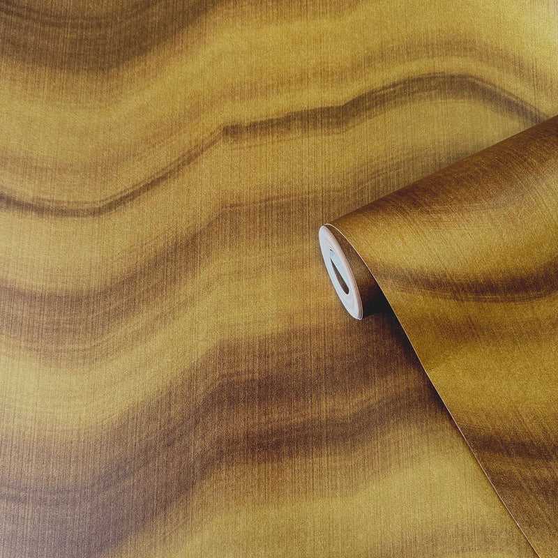 DWP0367-03 Cloudy Stripe Zen Gold Wallpaper By Galerie