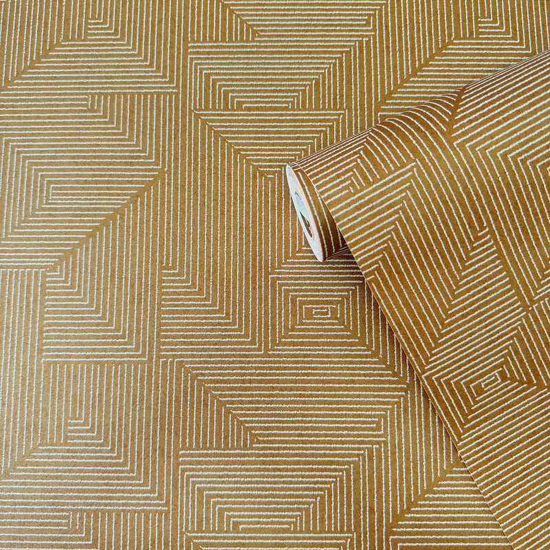 DWP0368-02 Cleopatra Zen Yellow Wallpaper By Galerie