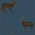 Evesham Deer Indigo Wallpaper by Sanderson