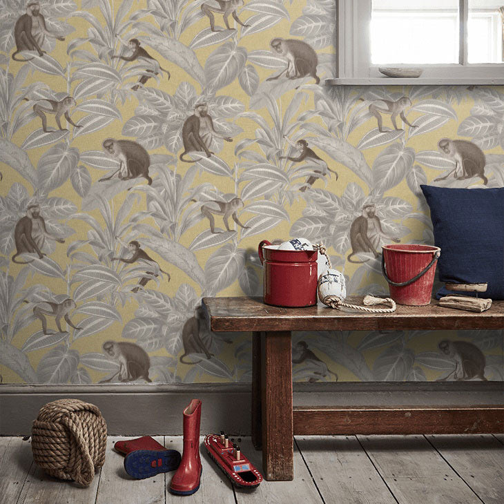 DYW0008 Indian Monkey Discovery Emperor Yellow Wallpaper By Sketch Twenty 3